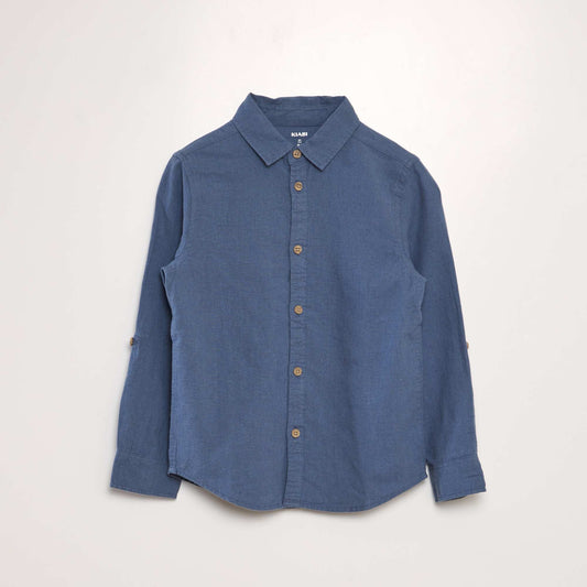 Chemise avec retroussables Bleu