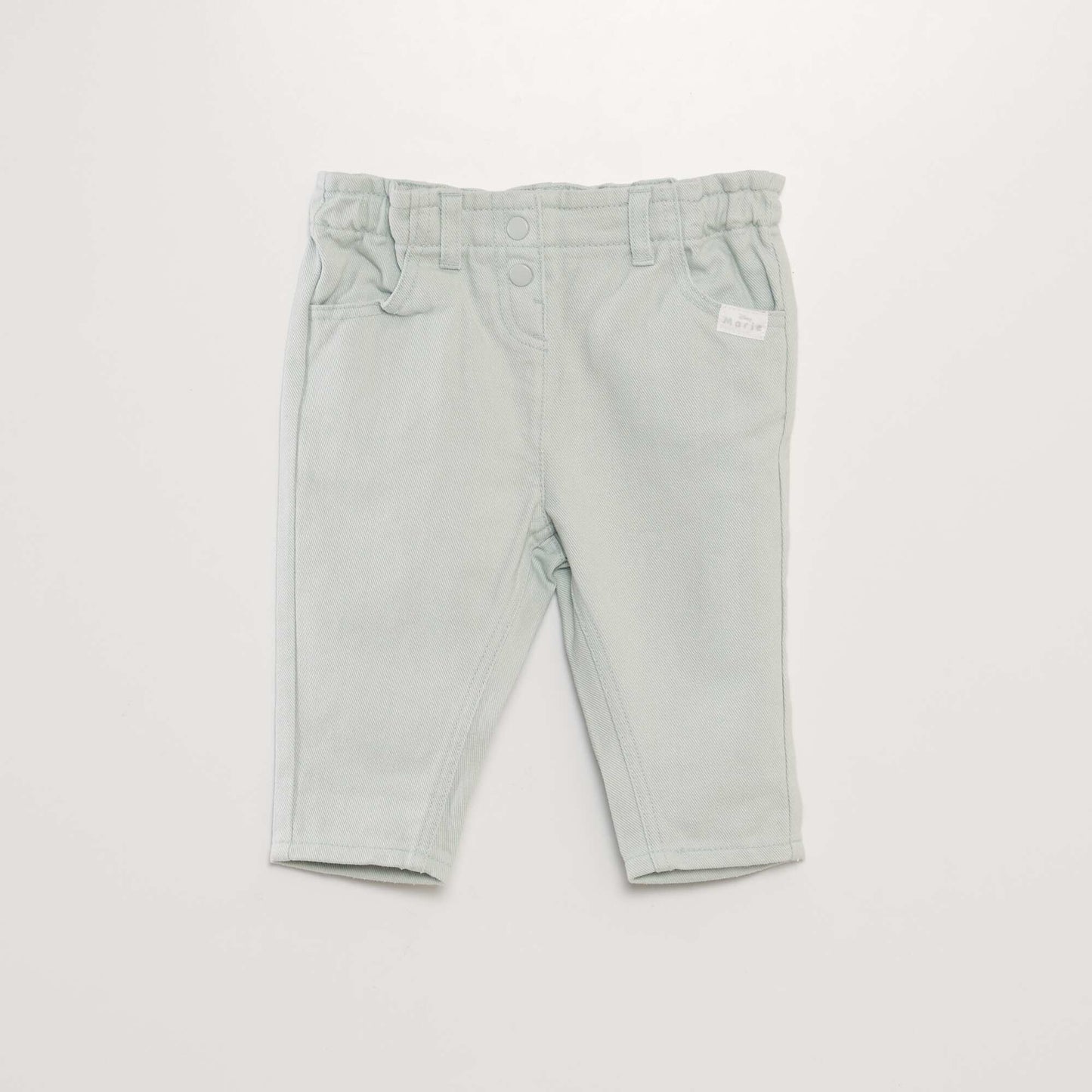 Pantalon denim paper bag Blanc/vert