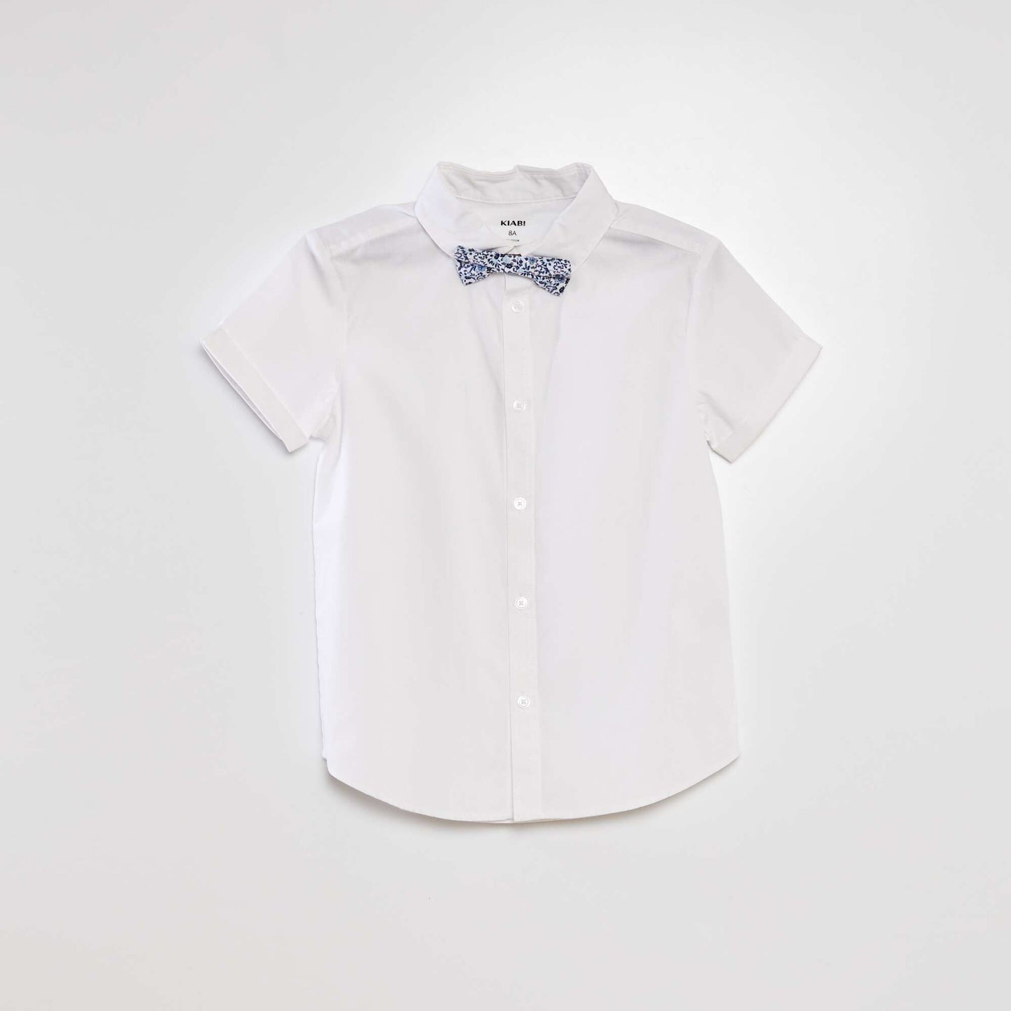 Chemise manches courtes + n ud papillon Blanc