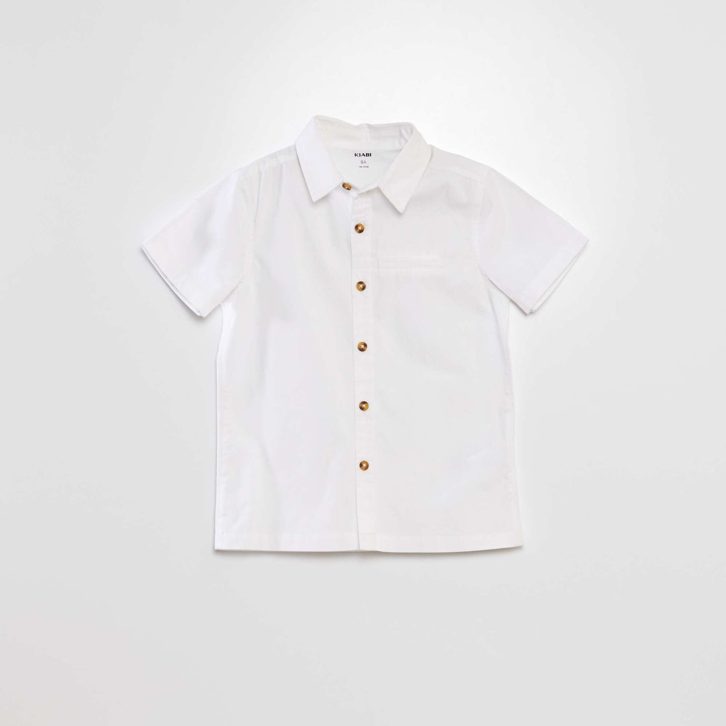 Chemise manches courtes unie blanc