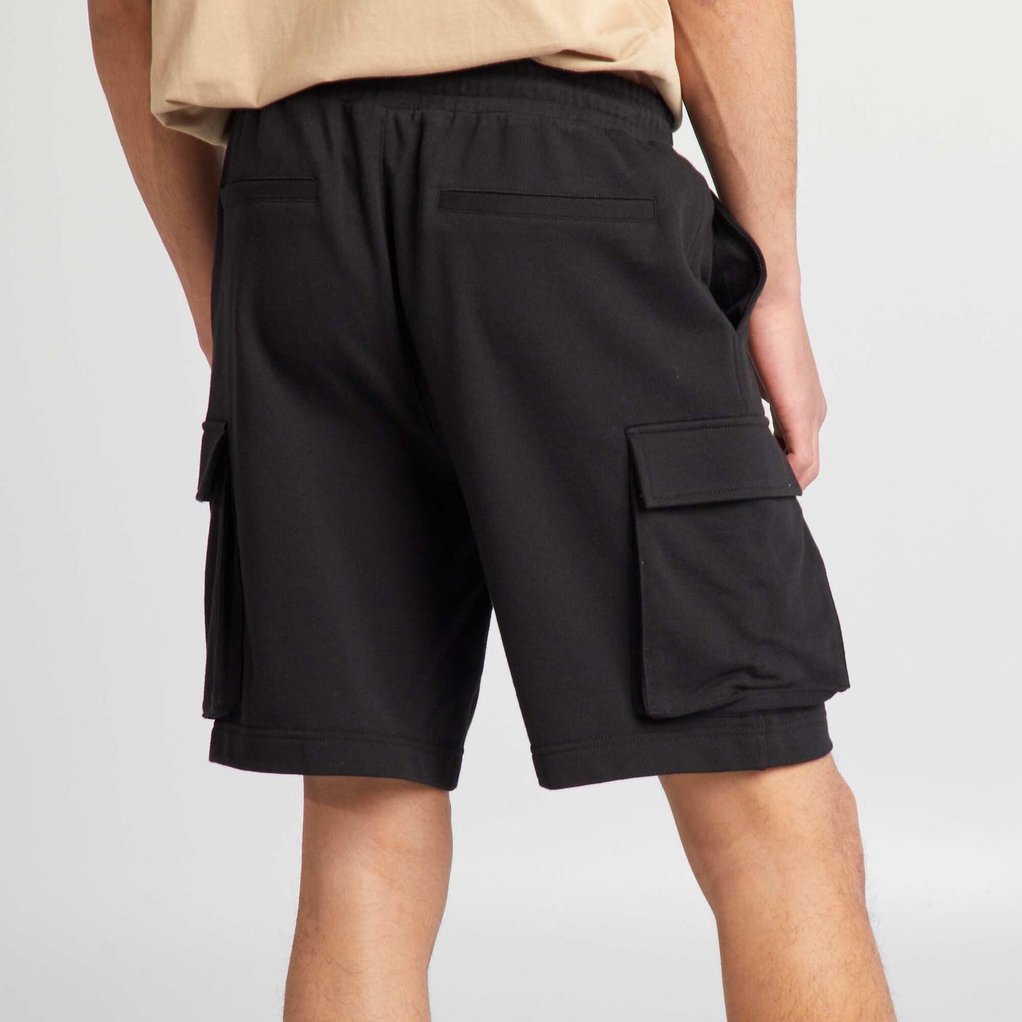 Short en coton multipoche noir