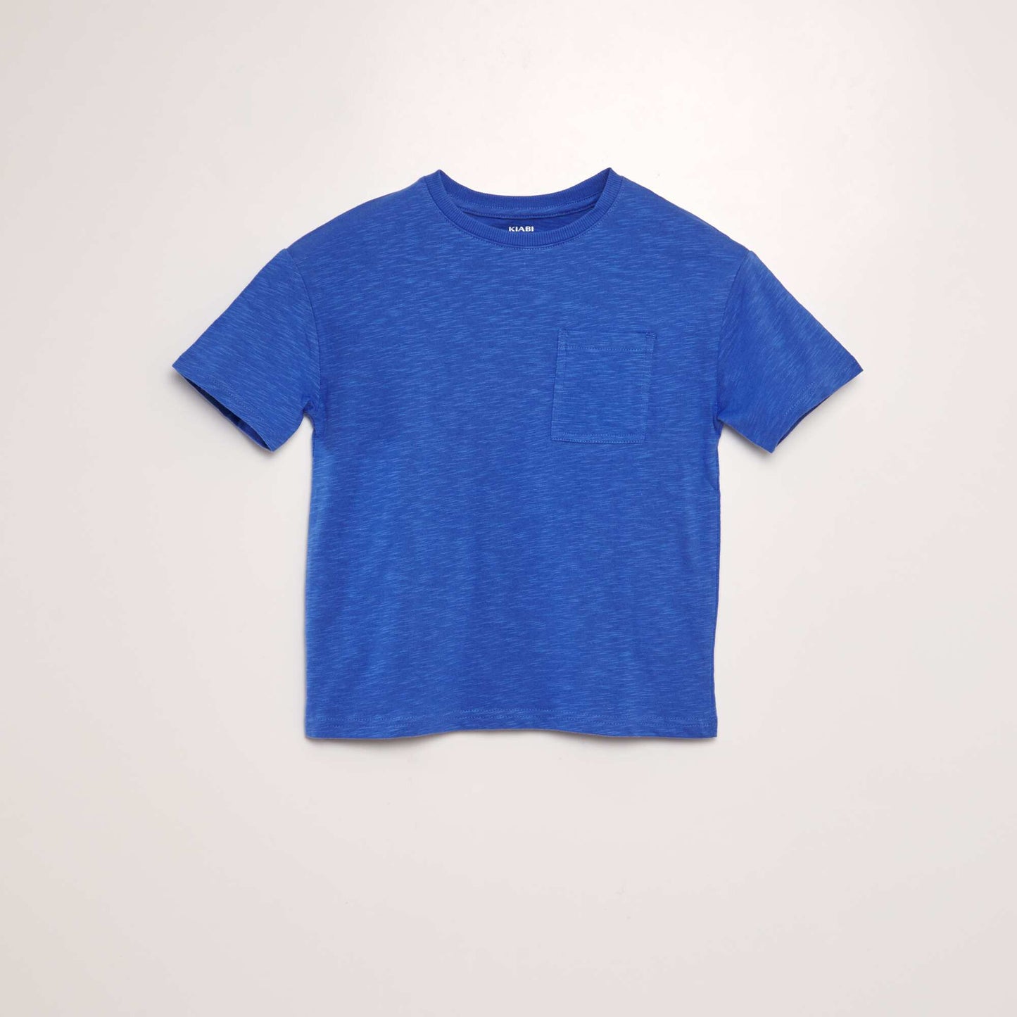 T-shirt large col rond bleu