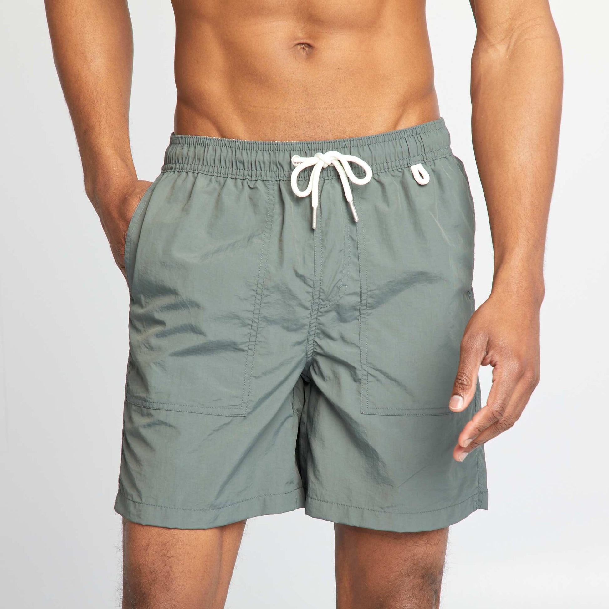 Short de bain poches Vert kaki