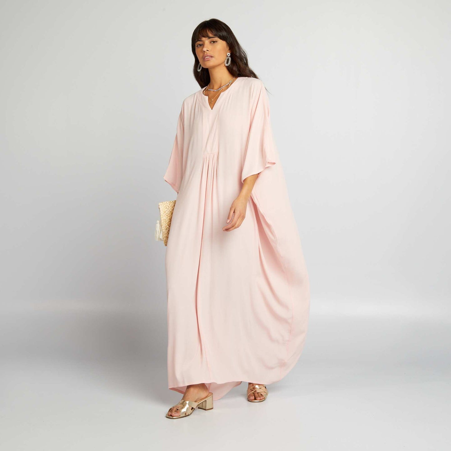 Robe type djellaba Rose