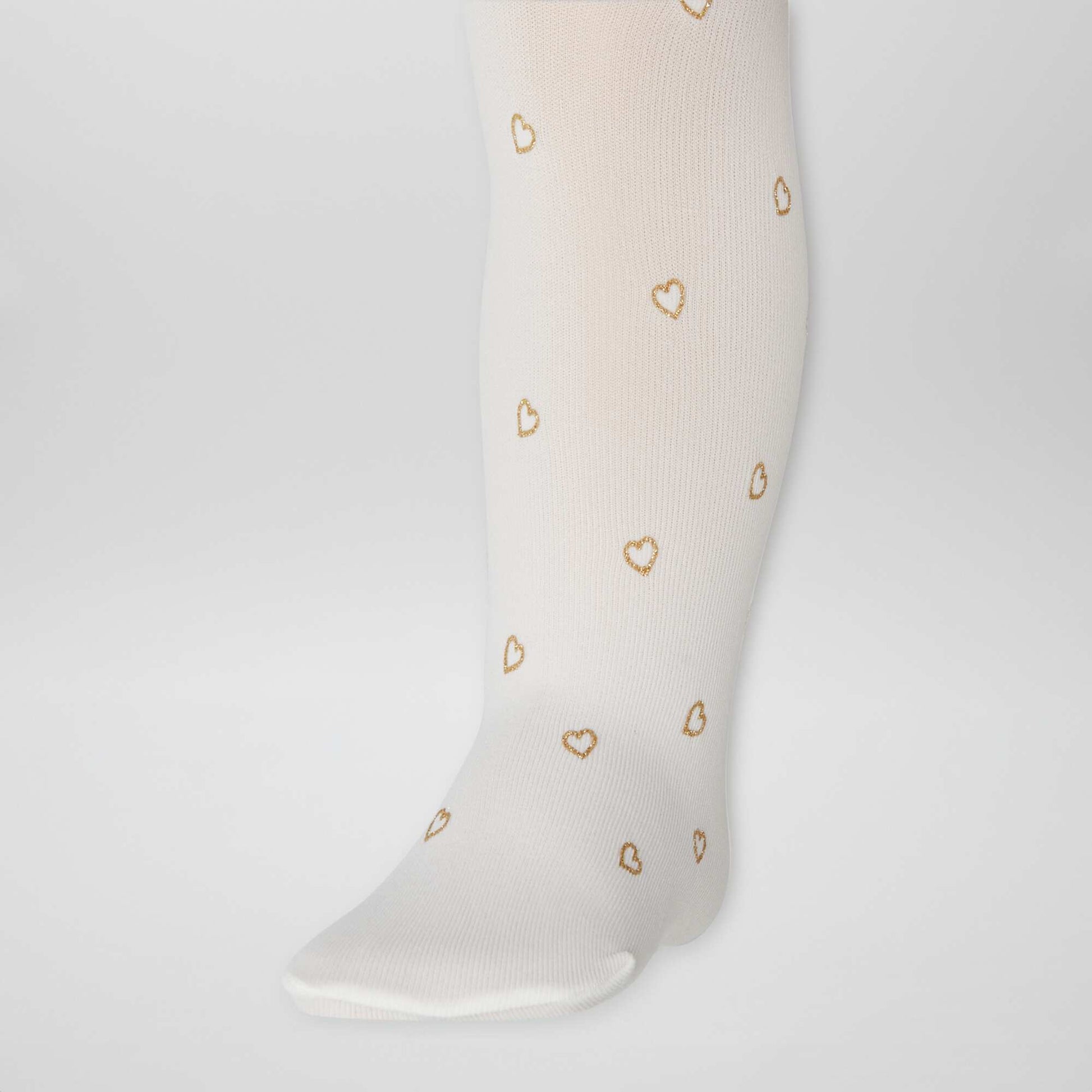 Collants l gers imprim s - Lot de 2 Rose/blanc