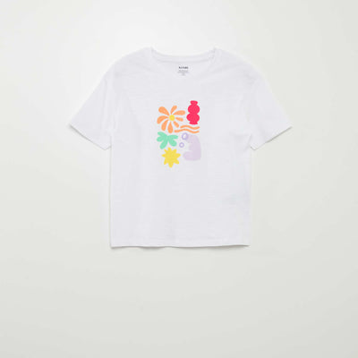T-shirt en jersey imprim Blanc
