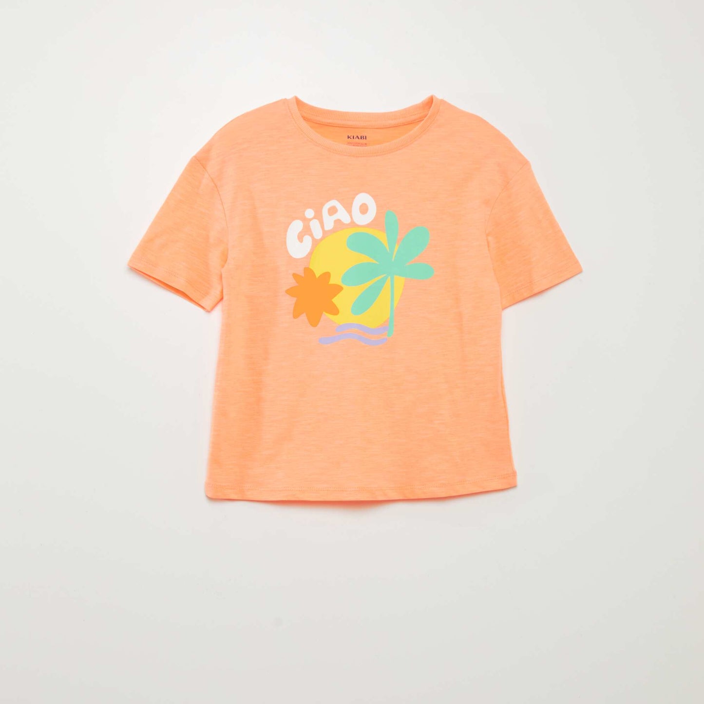 T-shirt en jersey imprim Orange