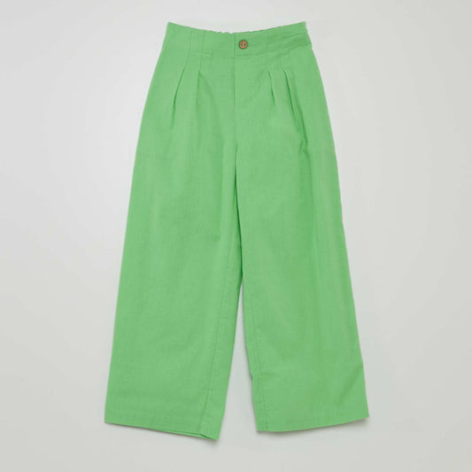 Pantalon large uni Vert