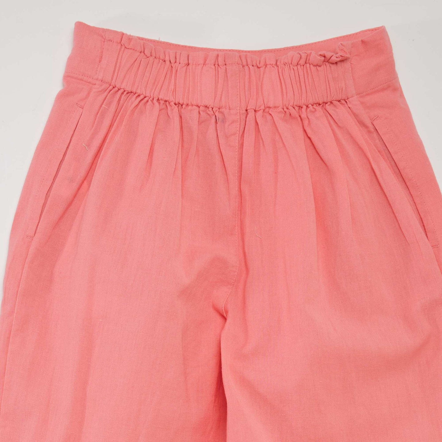 Pantalon large uni rose