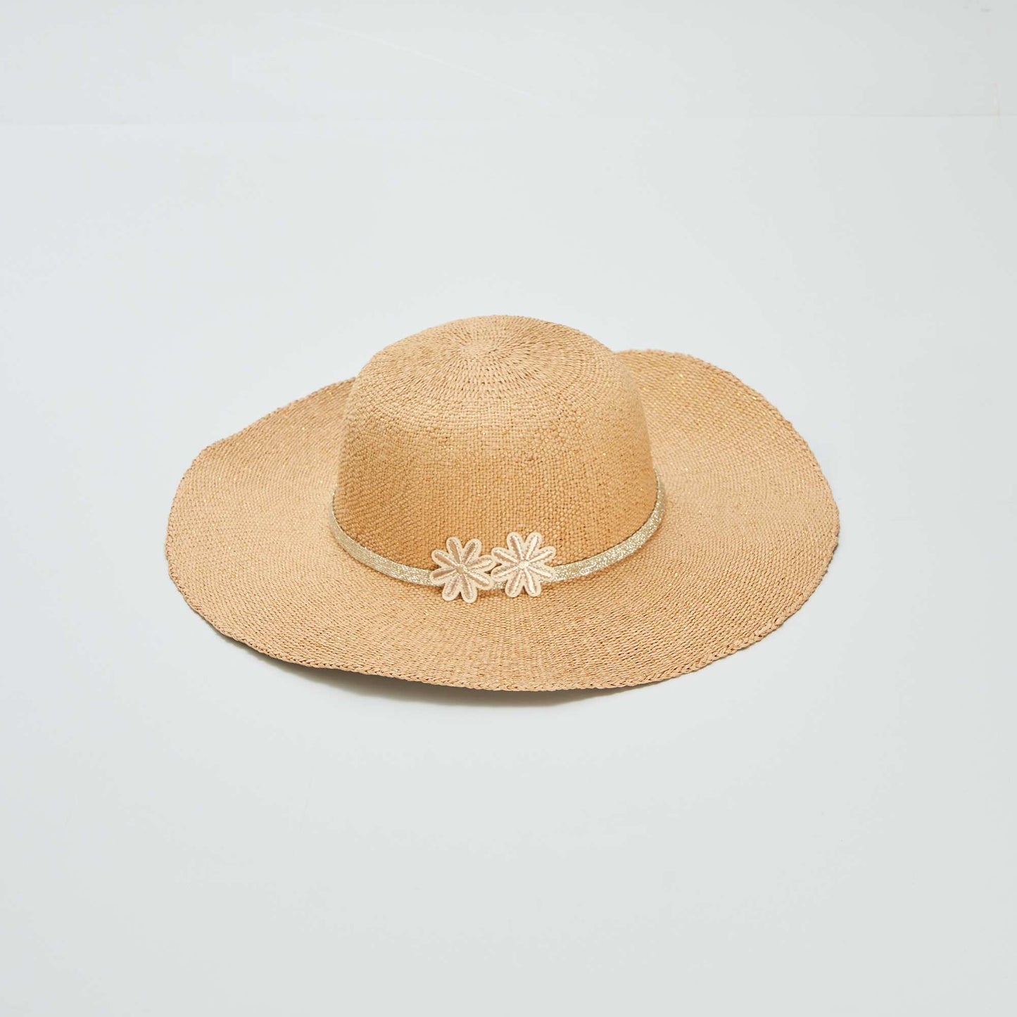 Chapeau de paille paillet  Beige