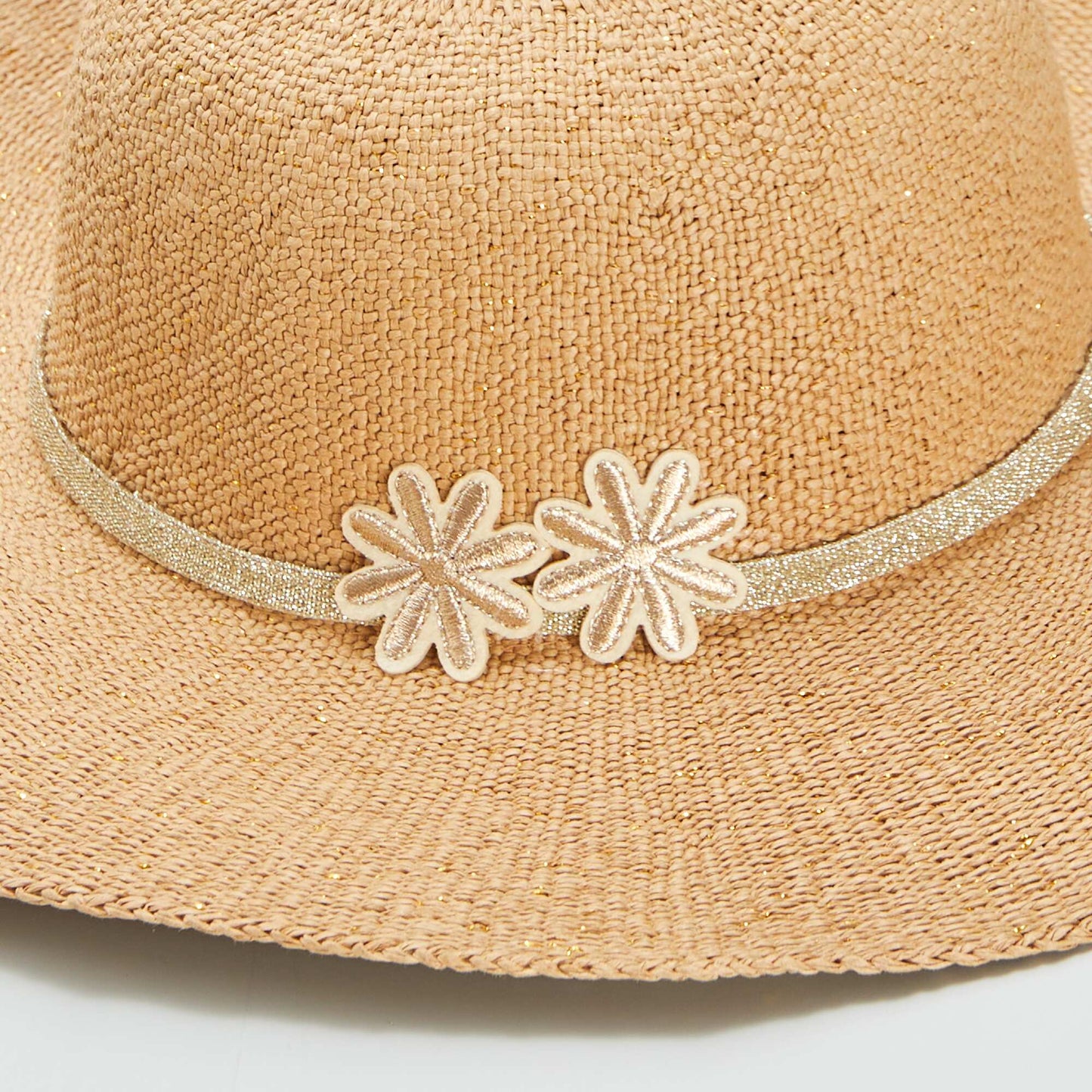 Chapeau de paille paillet  Beige