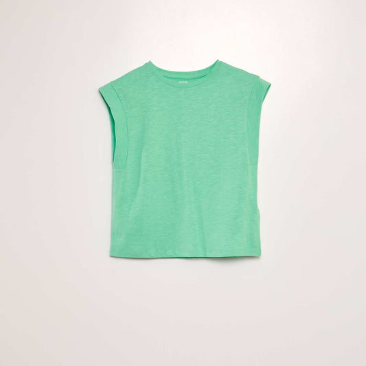 T-shirt en jersey manches tr s courtes Vert