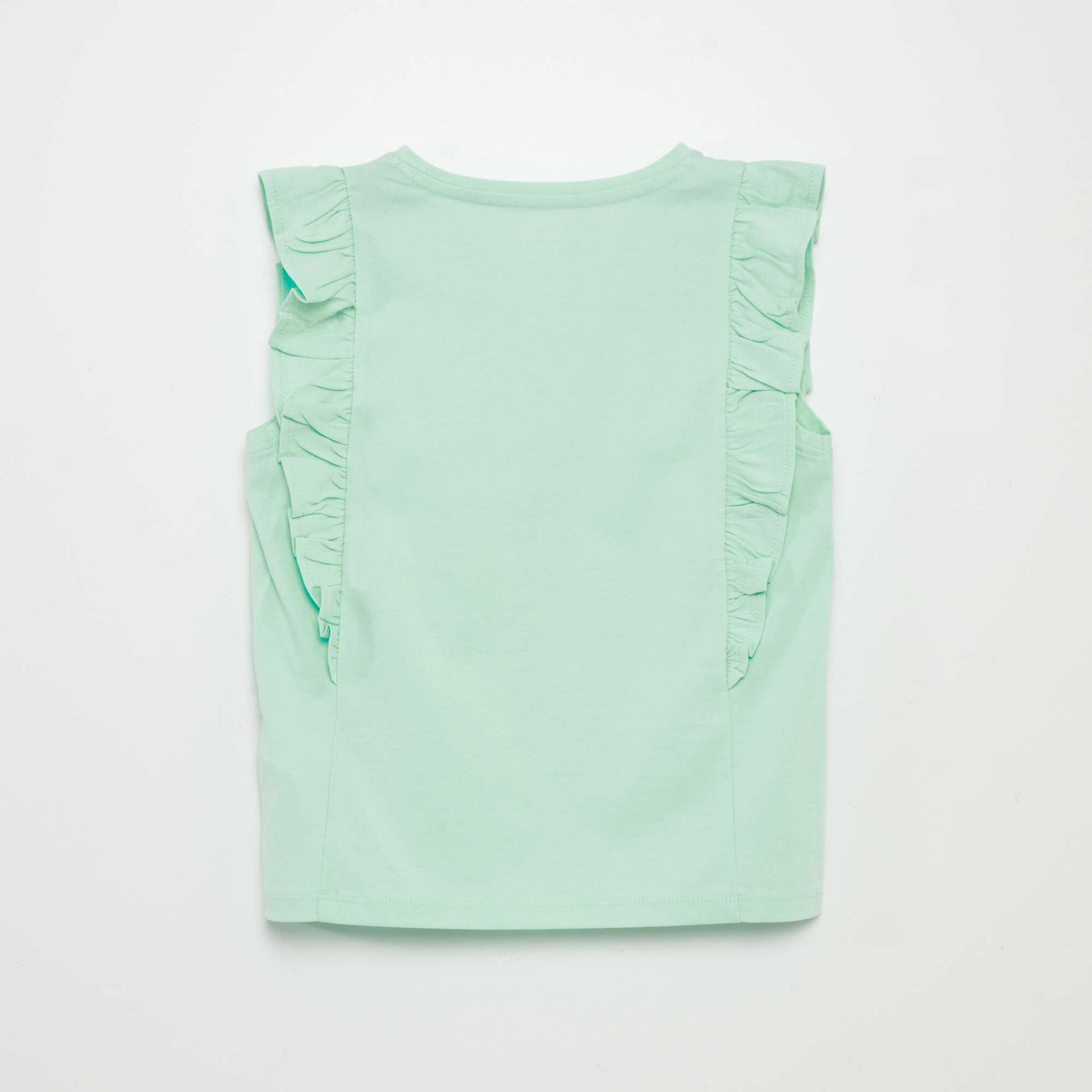 T-shirt en jersey avec volants vert
