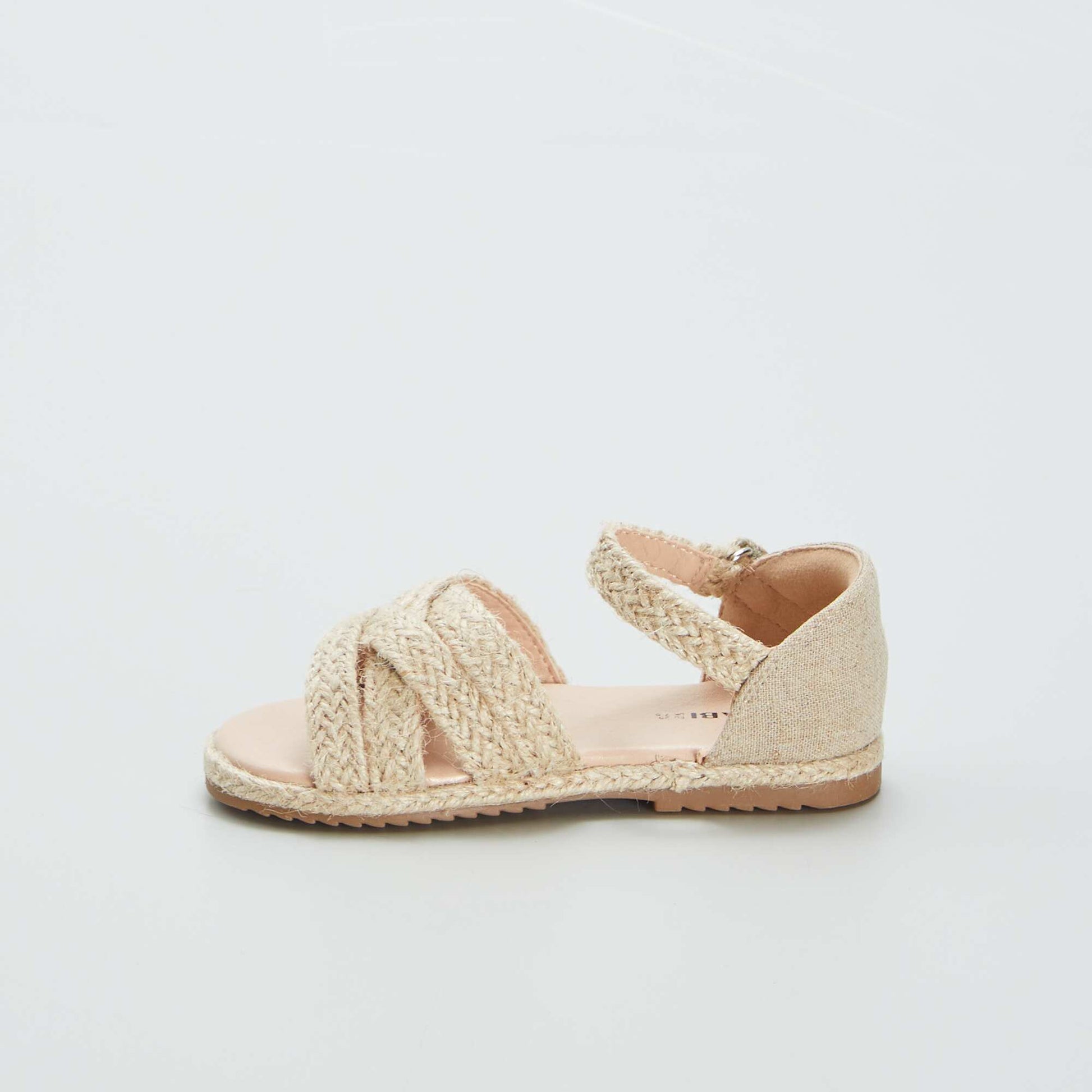Sandales plates fa on corde Beige