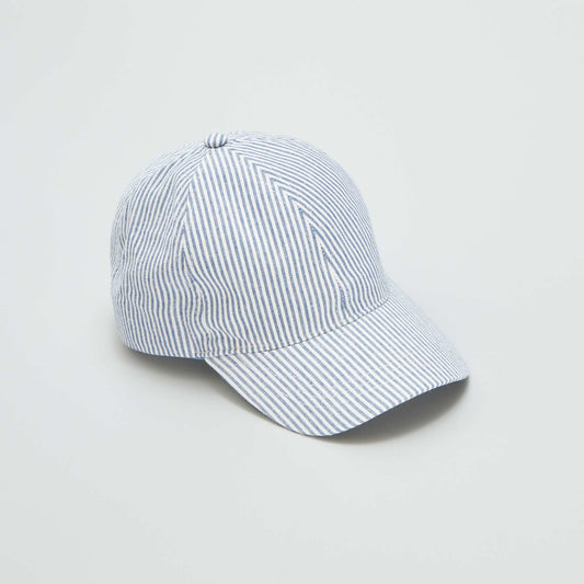 Casquette en toile ray e Bleu