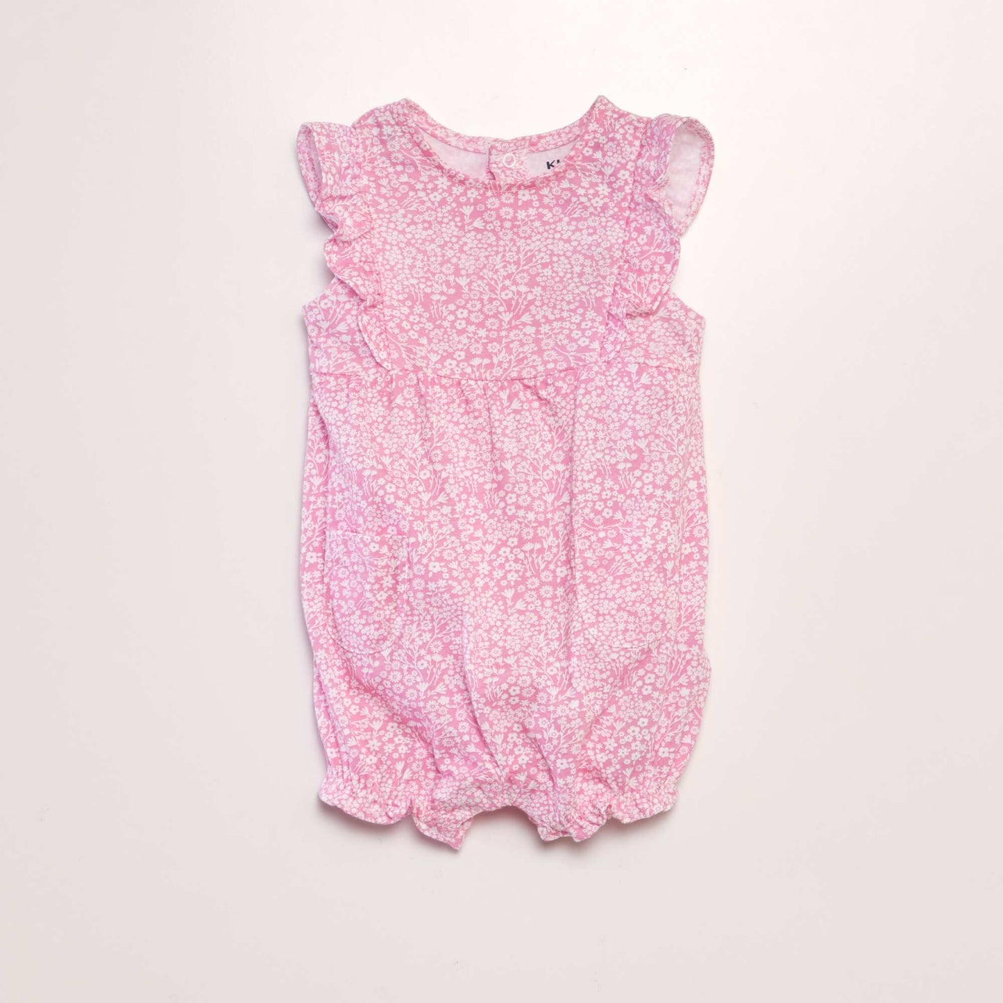 Barboteuse en coton   imprim  Rose