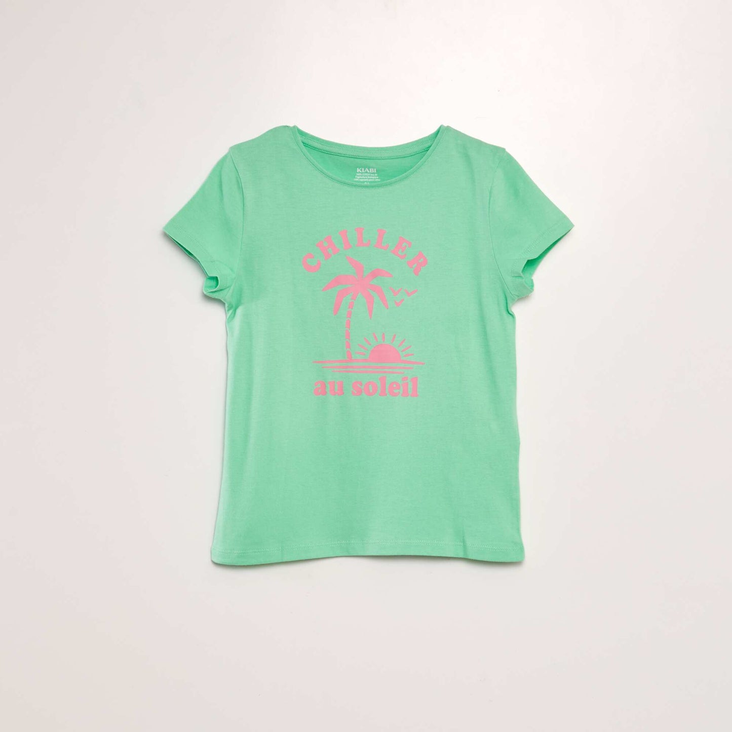 Lot de 2 tee-shirts message Rose/vert