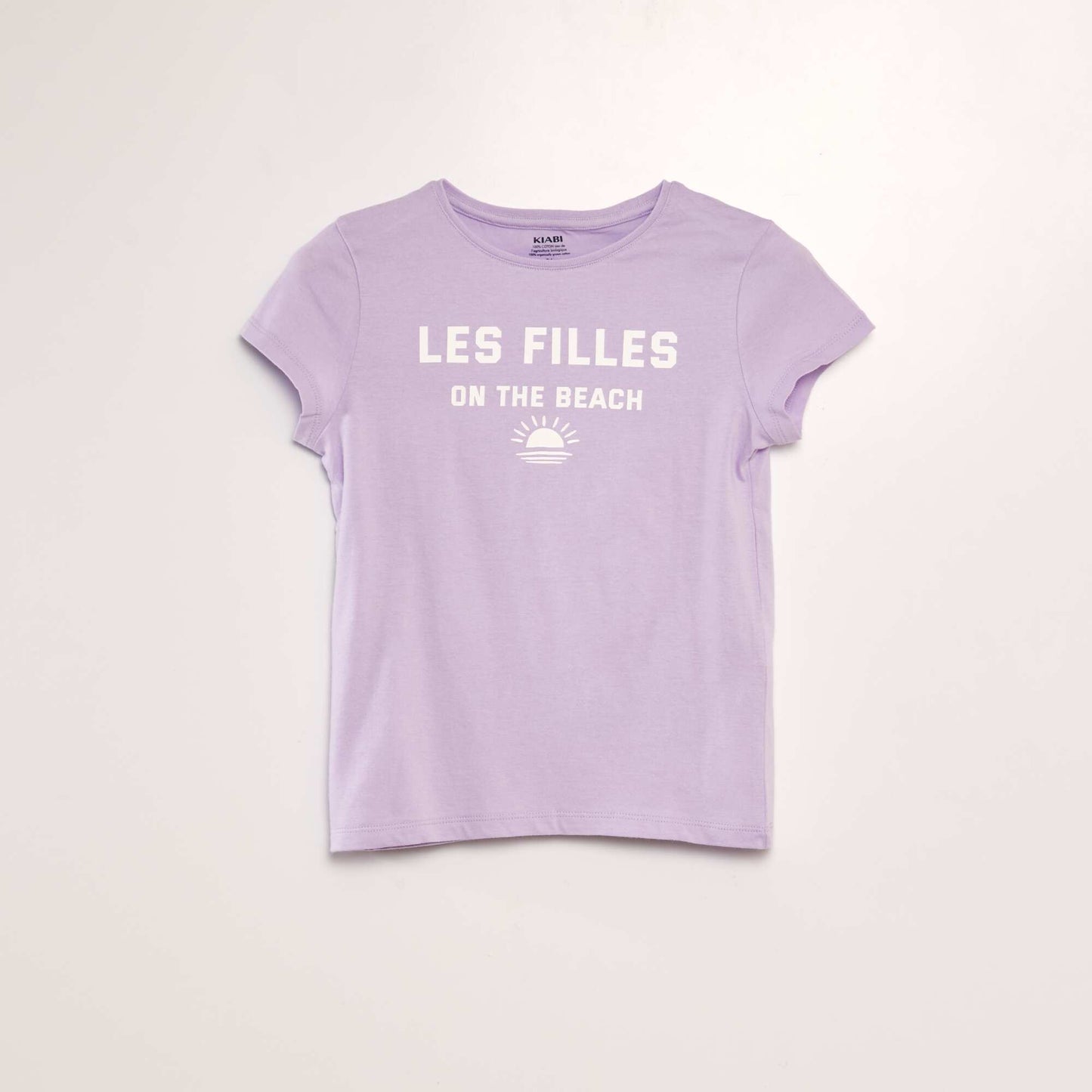 Lot de 2 tee-shirts message Violet/blanc