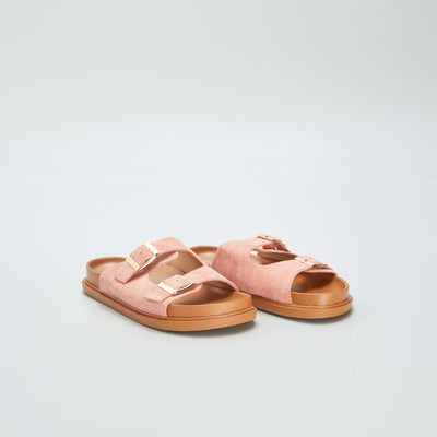 Sandales double brides Rose