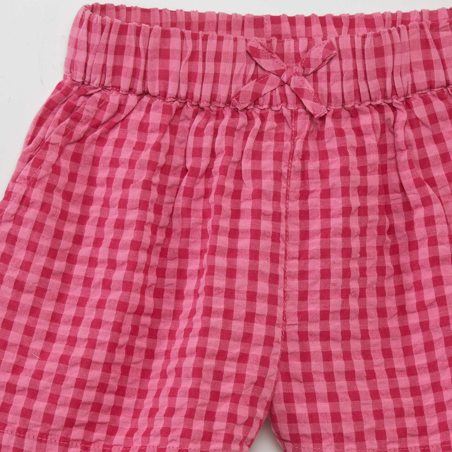 Short gaufr carreaux Rose