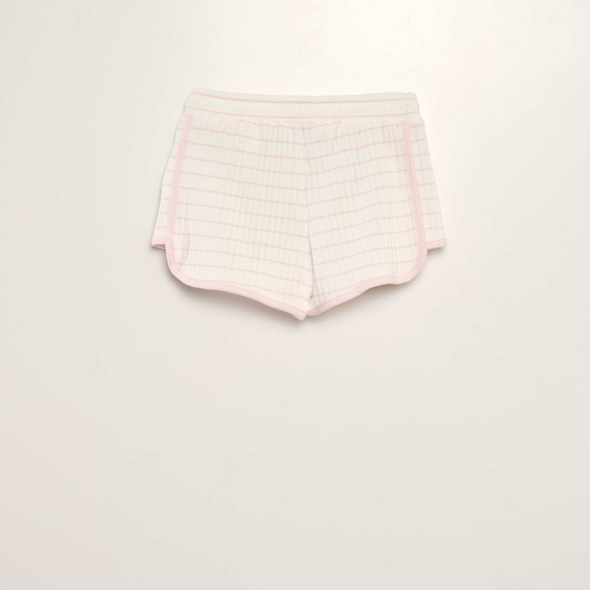 Short en maille c tel e rayures Rose