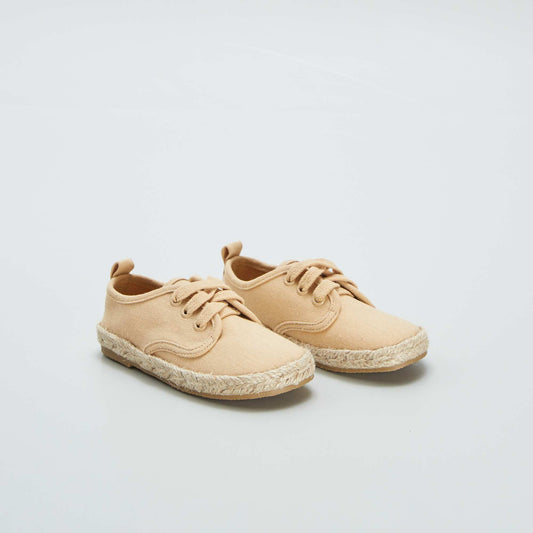 Baskets lacets style espadrilles Beige