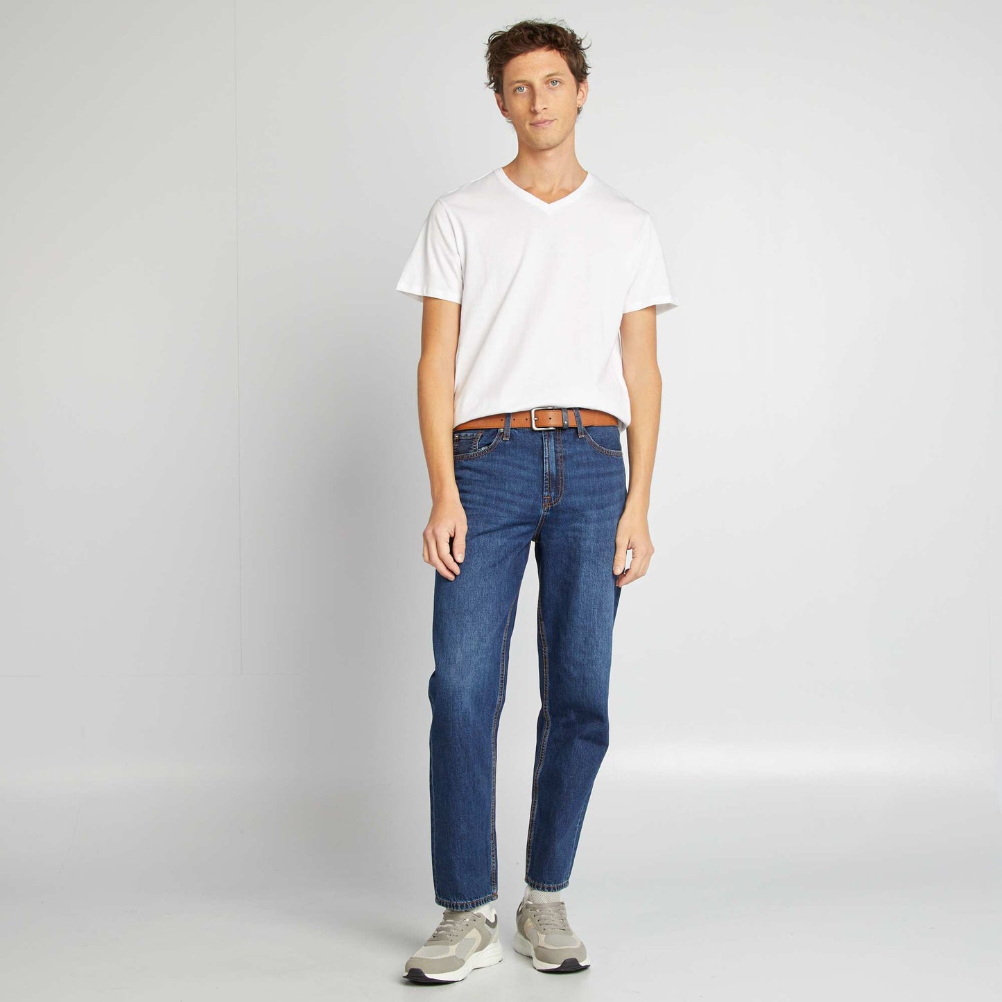 T-shirt col V BLANC