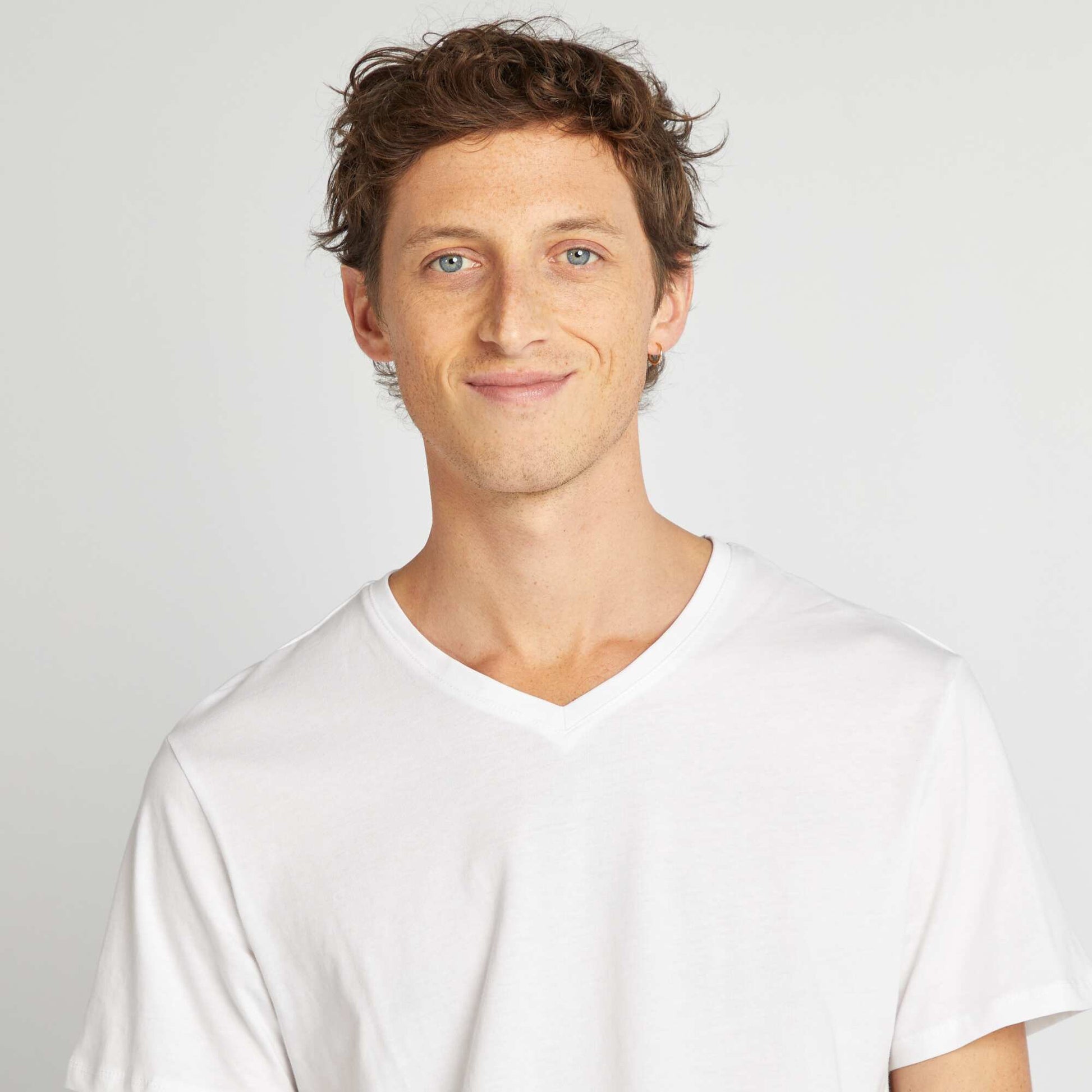 T-shirt col V BLANC
