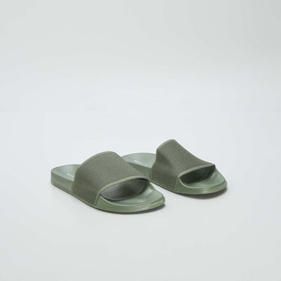 Sandales en tissu ajour Kaki