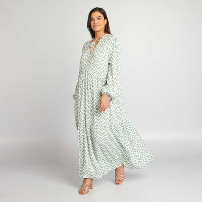 Robe longue tages avec imprim Vert
