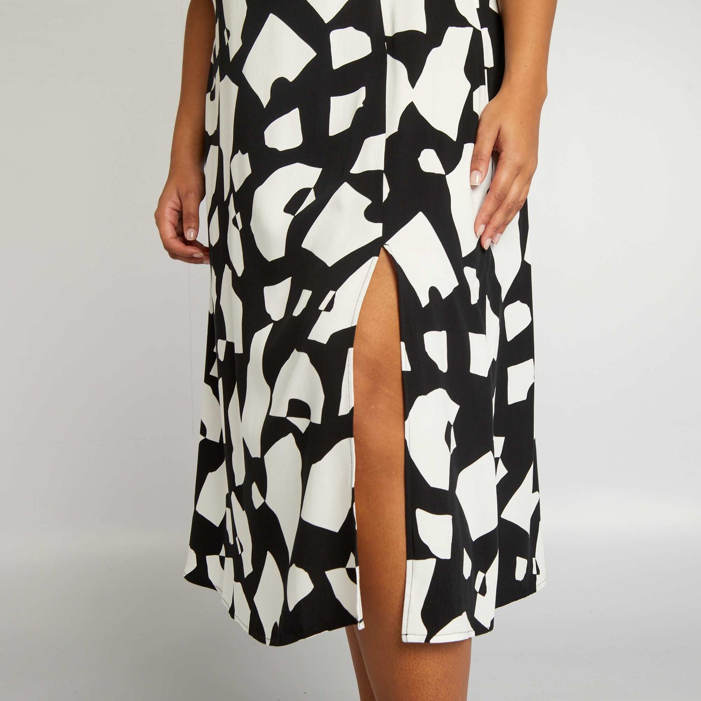 Jupe midi   motif Noir