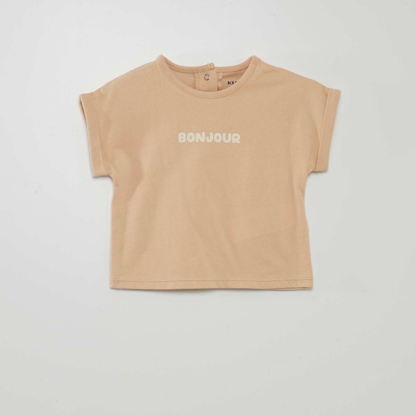 Ensemble tee-shirt + pantalon paperbag Beige