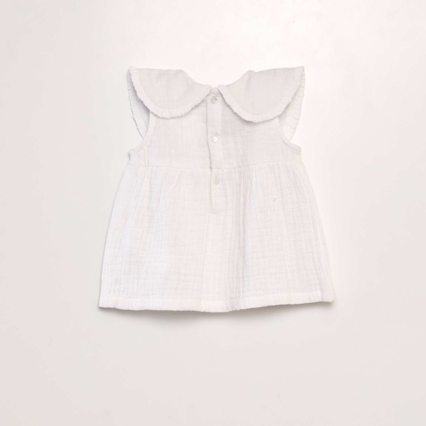 Blouse en gaze de coton avec plumetis blanc