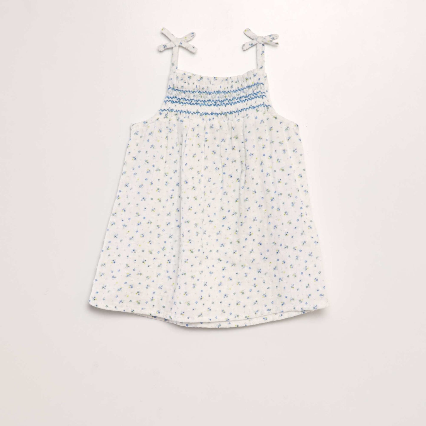 Robe + culotte en coton plumetis - 2 pi ces Bleu