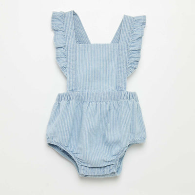 Barboteuse bretelles Bleu chambray