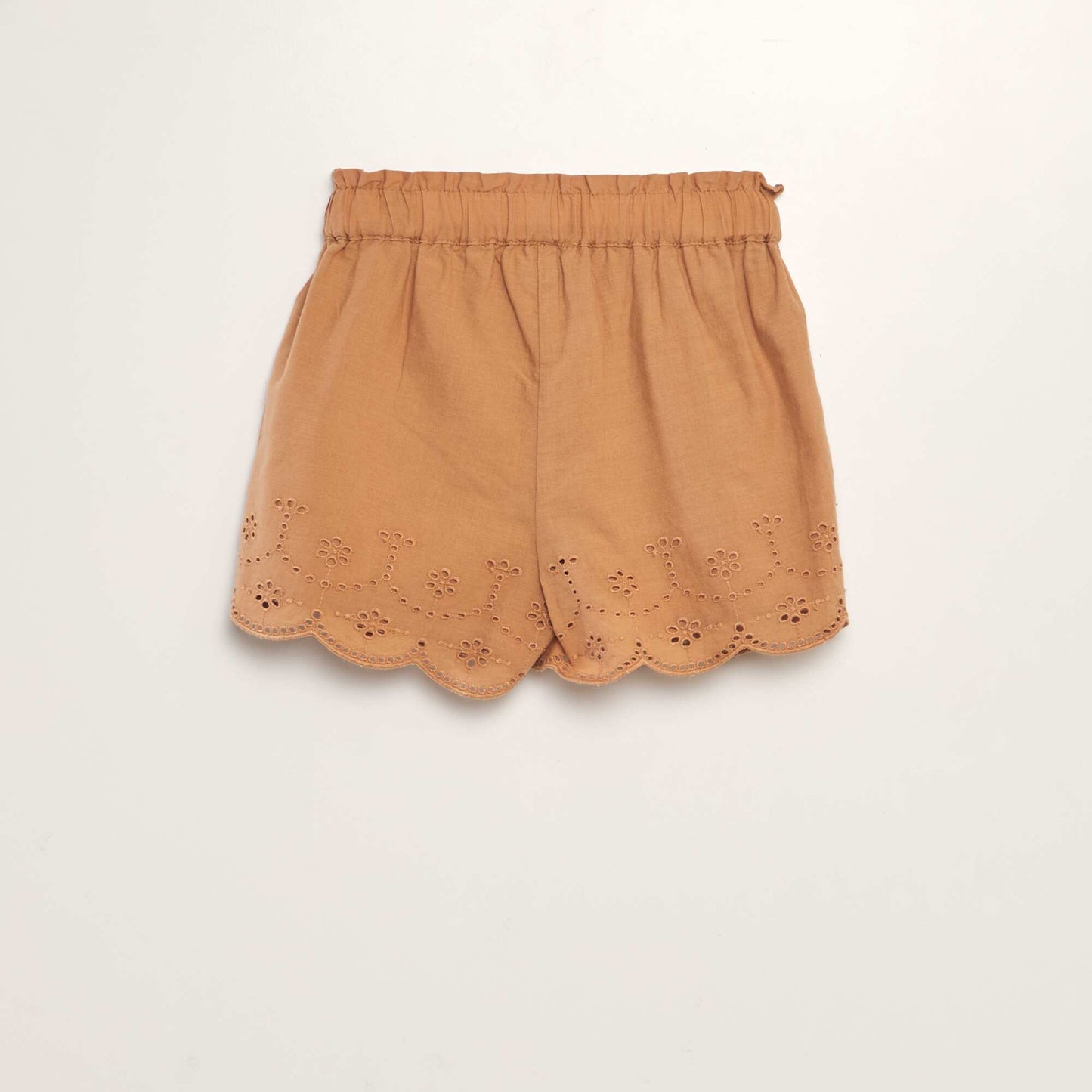 Short en voile coton Marron