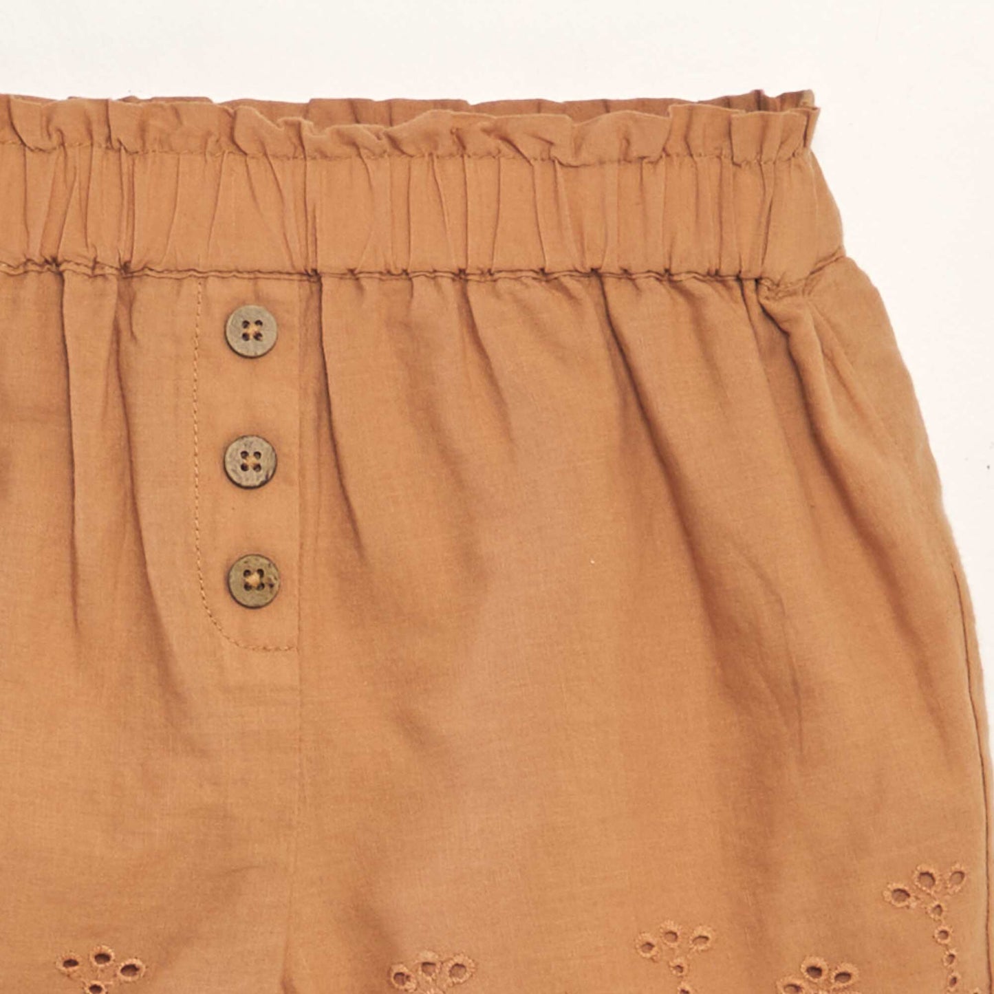 Short en voile coton Marron