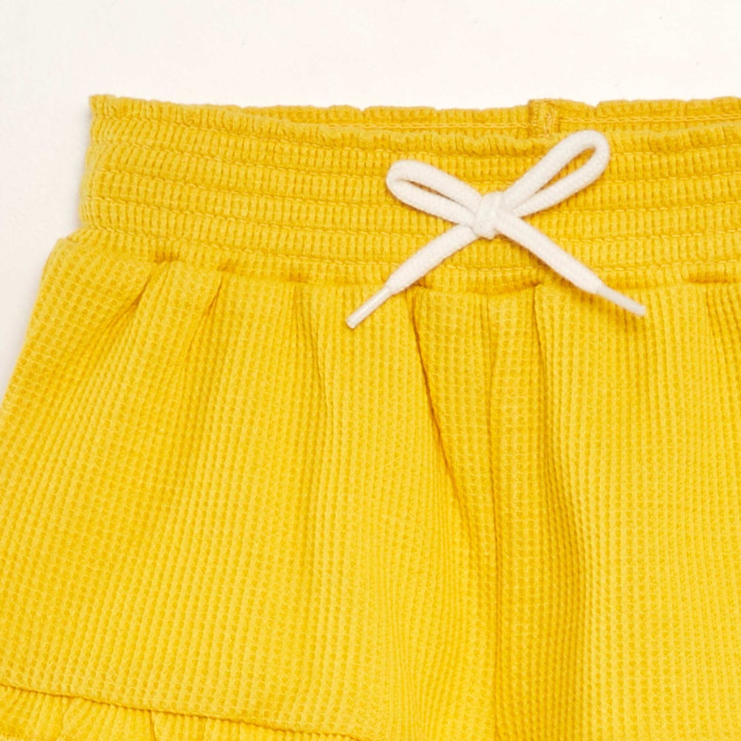 Short en nid d'abeilles Jaune