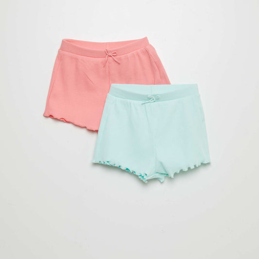 Lot de shorts c tel  - 2 pi ces Vert / rose