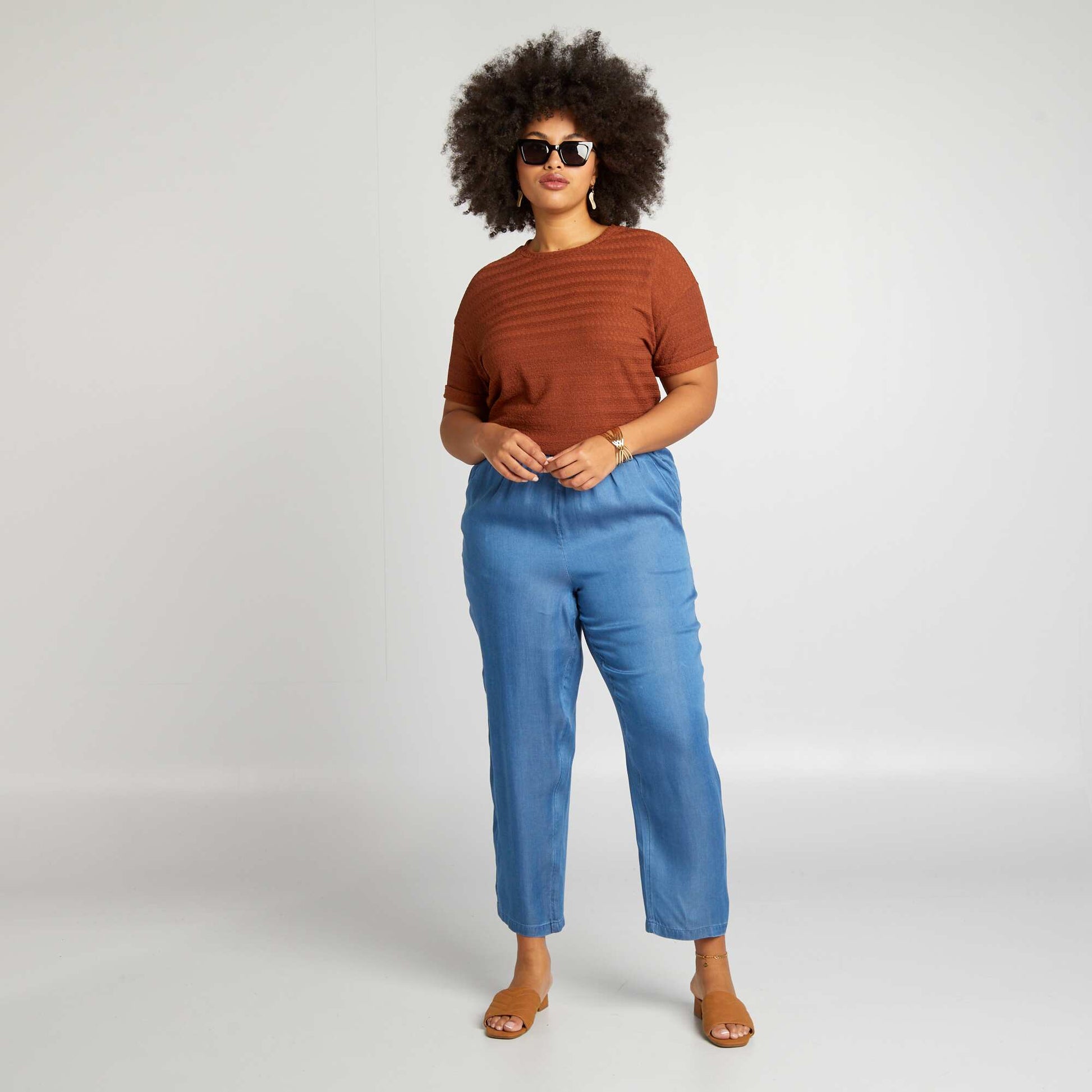 Pantalon l ger Bleu