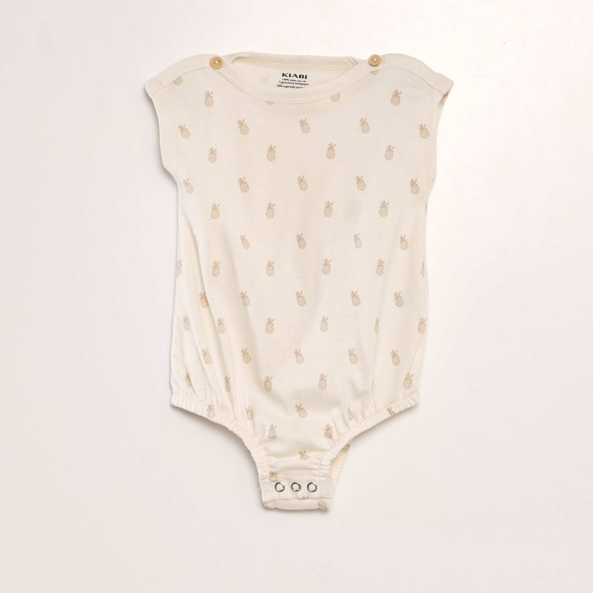Body manches courtes boutonn es Beige ananas