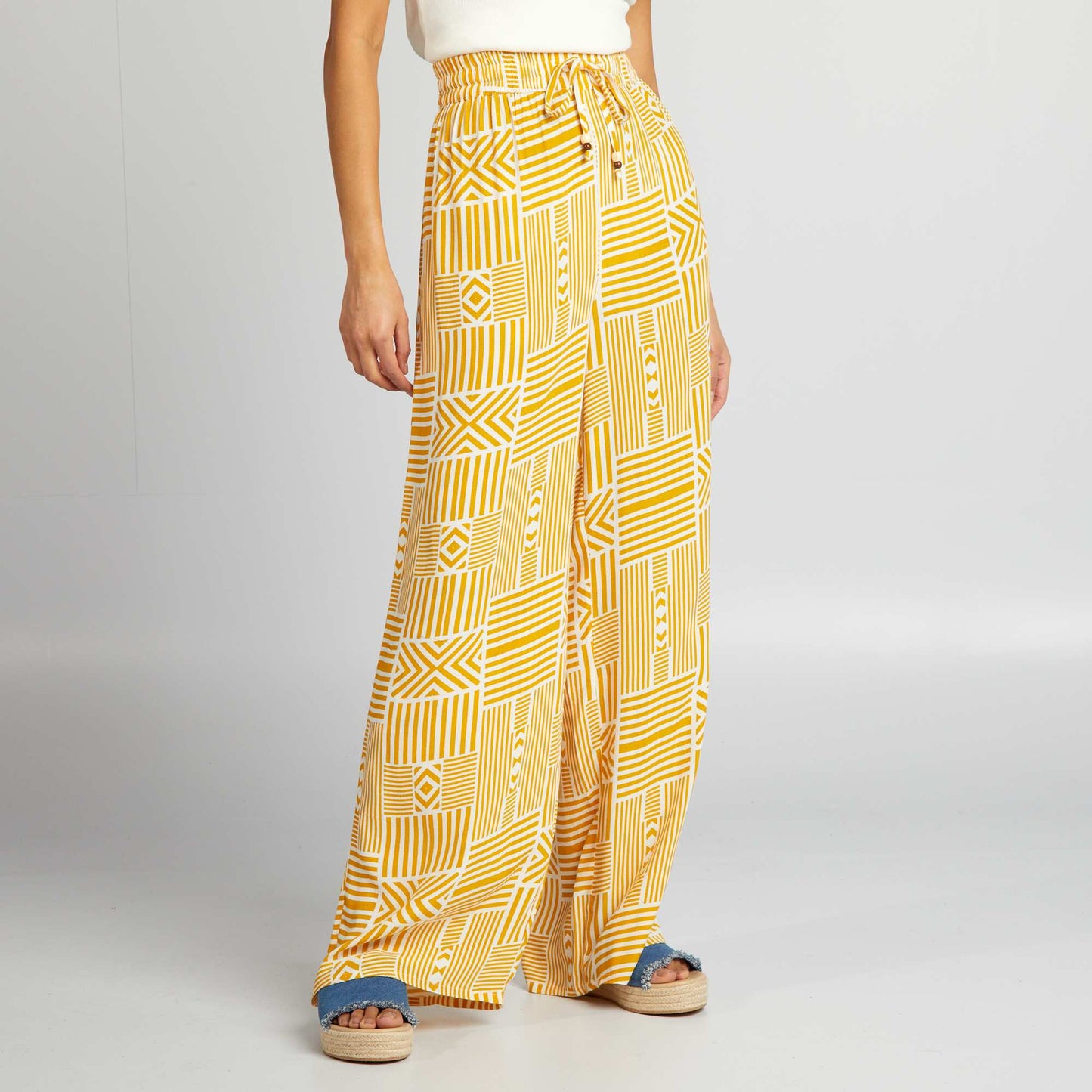 Pantalon large Jaune