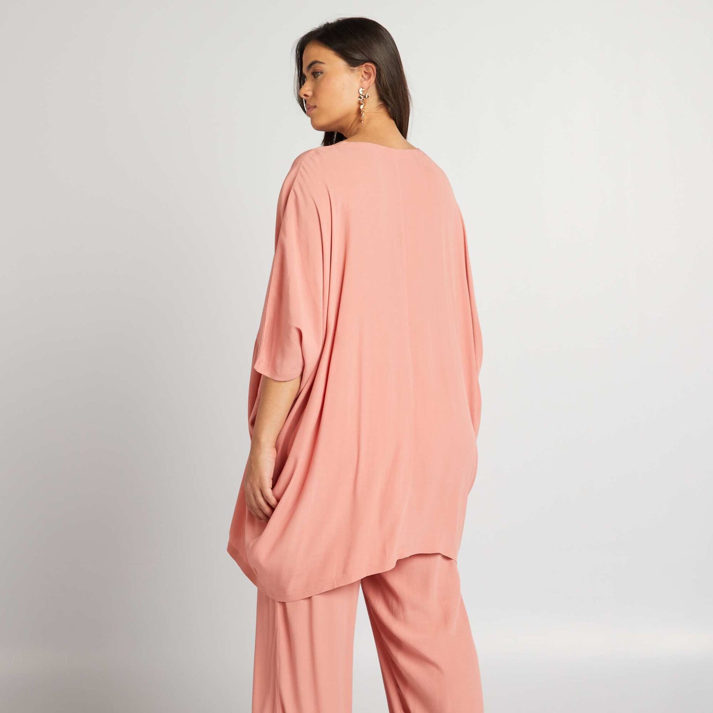 Blouse en matière crêpée Rose