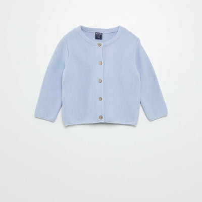 Gilet fin en point mousse Bleu