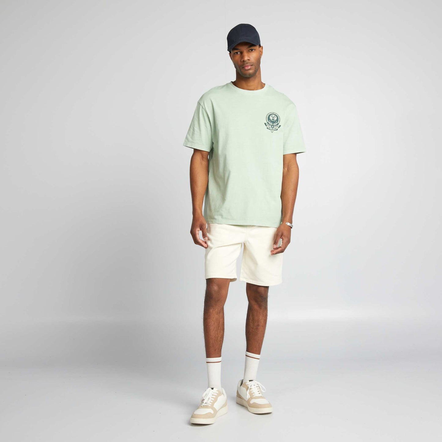 T-shirt style oversize à imprimé Vert