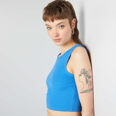 Top en jersey c tel Bleu