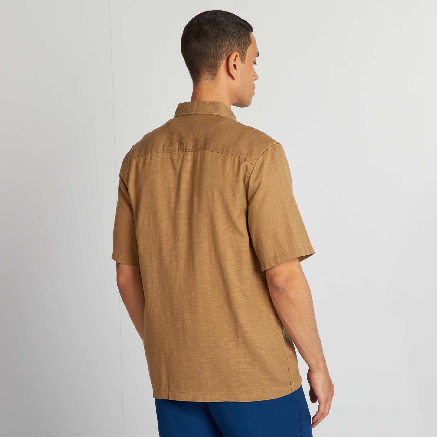 Chemise unie   manches courtes Camel