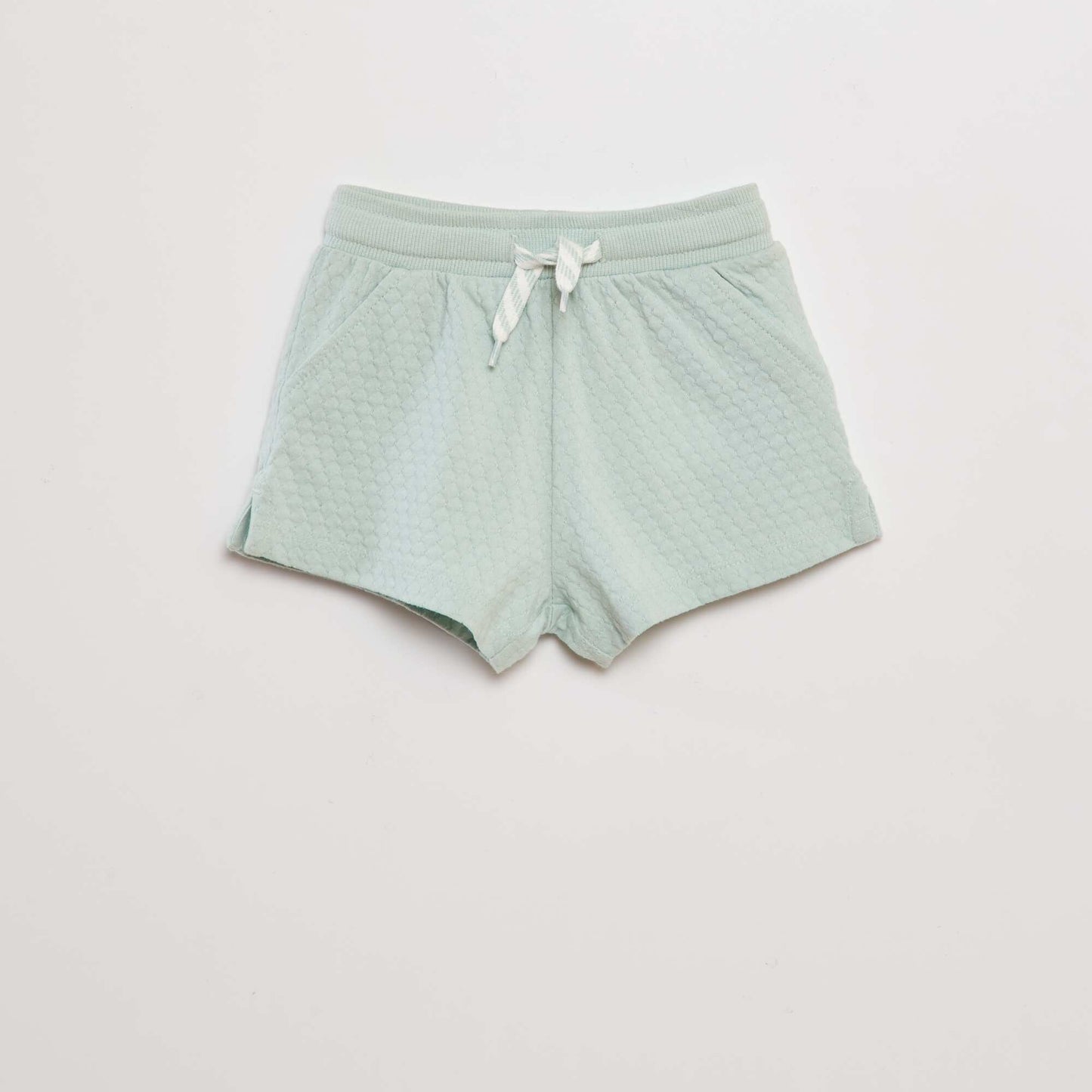 Short en jersey matelass  bleu