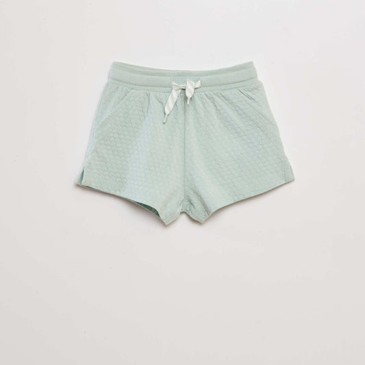 Short en jersey matelass  bleu