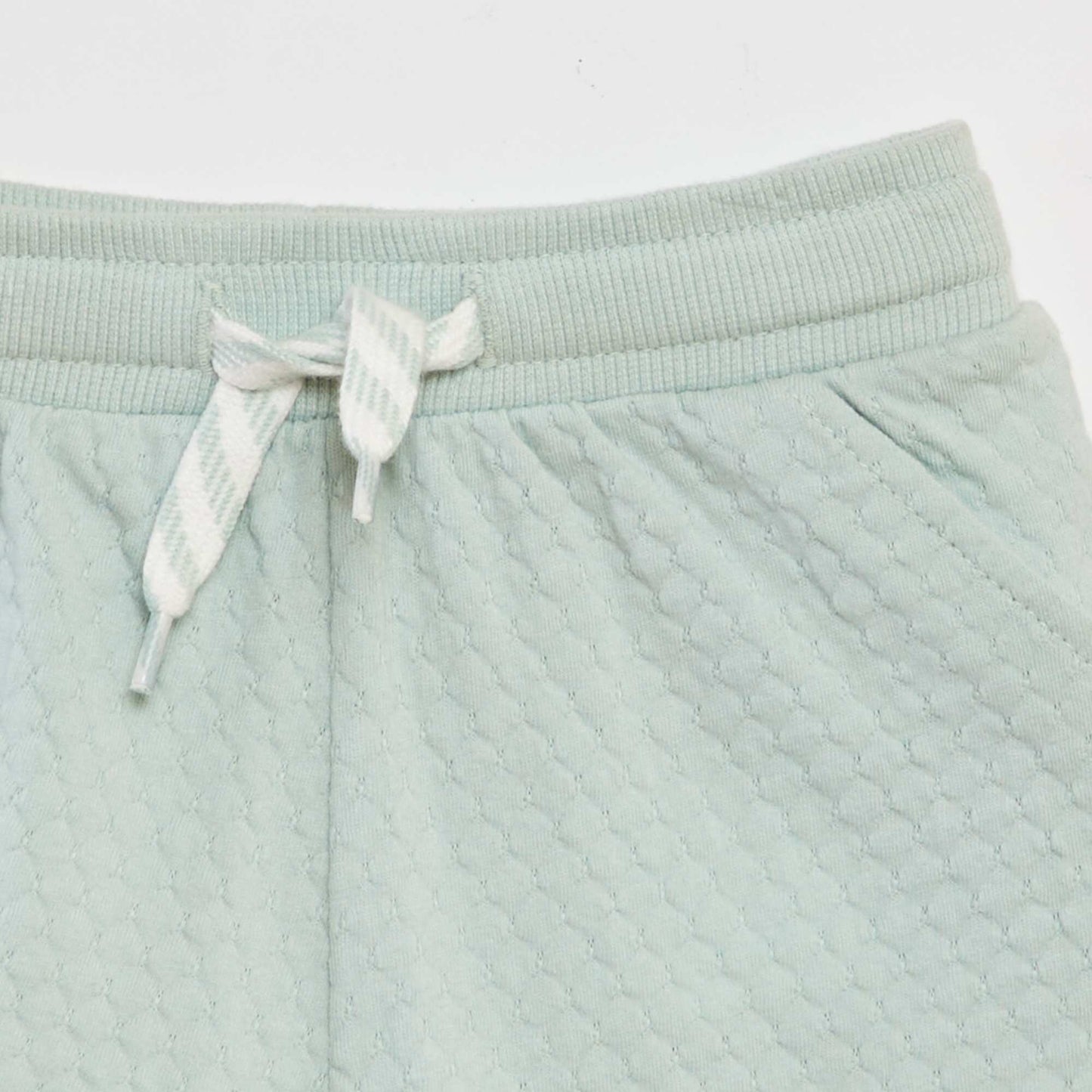 Short en jersey matelass  bleu